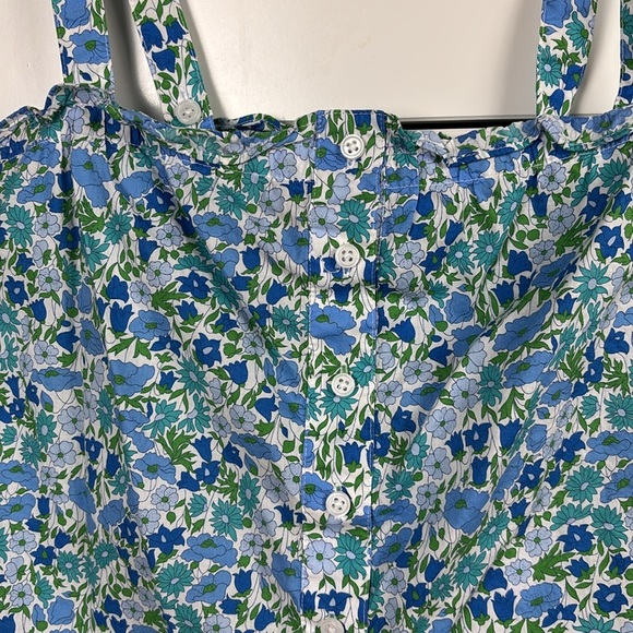 J. Crew Smocked Button Up Sleeveless Blouse in Liberty Fabric - M - Picture 3 of 9